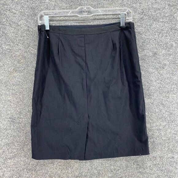 Max Studio Skirt Women 6 Black Straight Midi Zipper Mid Rise Lined Rayon Casual - Picture 2 of 10